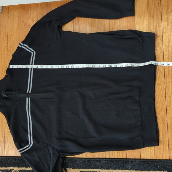 Banana Republic half zip black sweater with white stripes size XL - Picture 7 of 12